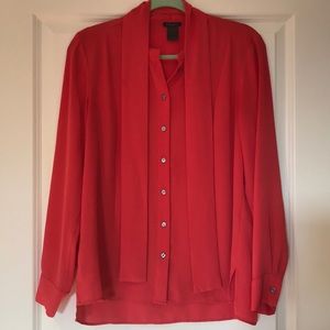 Ann Taylor Pink Bow Blouse Size S